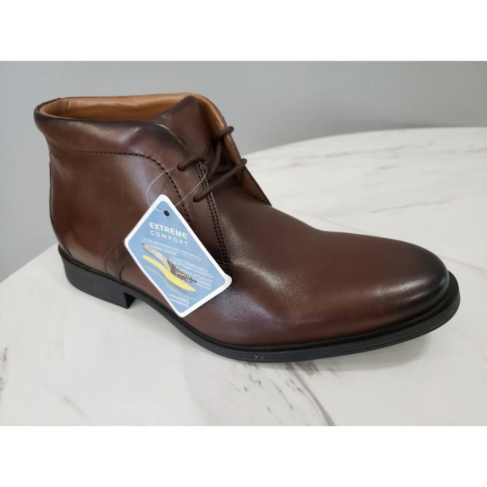 NEW NO BOX SIZE 8 - Clarks Whiddon Mid‎ Chukka Boot Men's Mahogany Leather BROWN